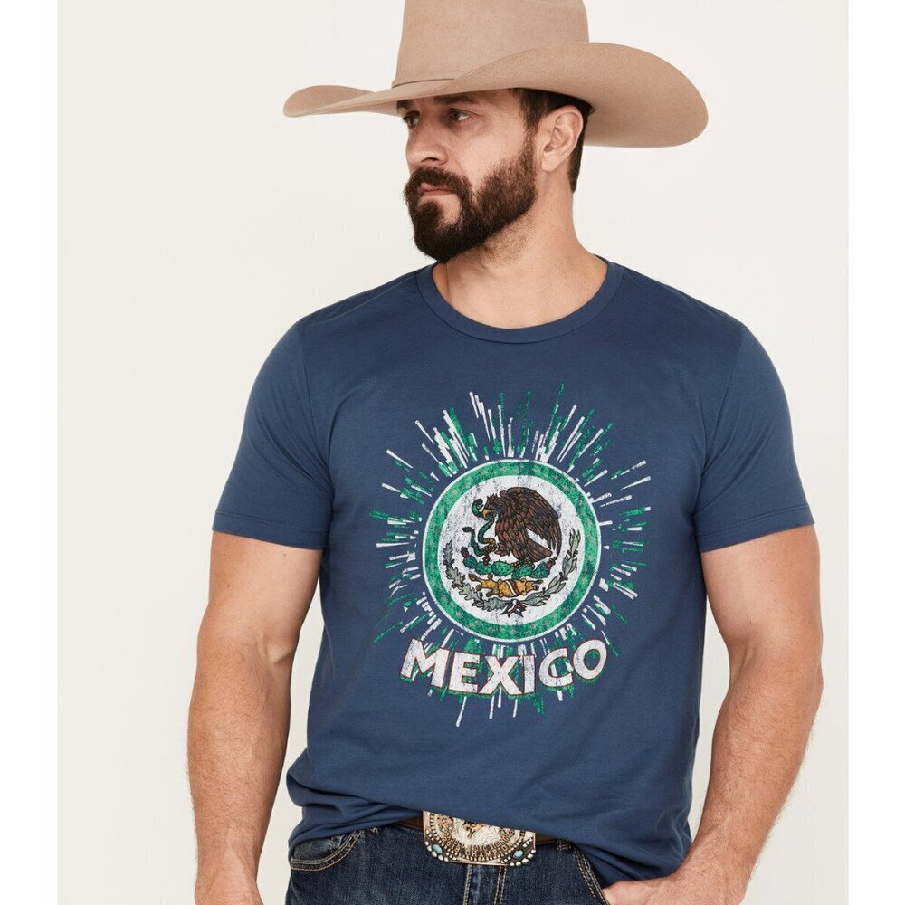 CODY JAMES Men's Burst Short-Sleeve Graphic T-Shirt Navy Size L Crew Neck Cotton